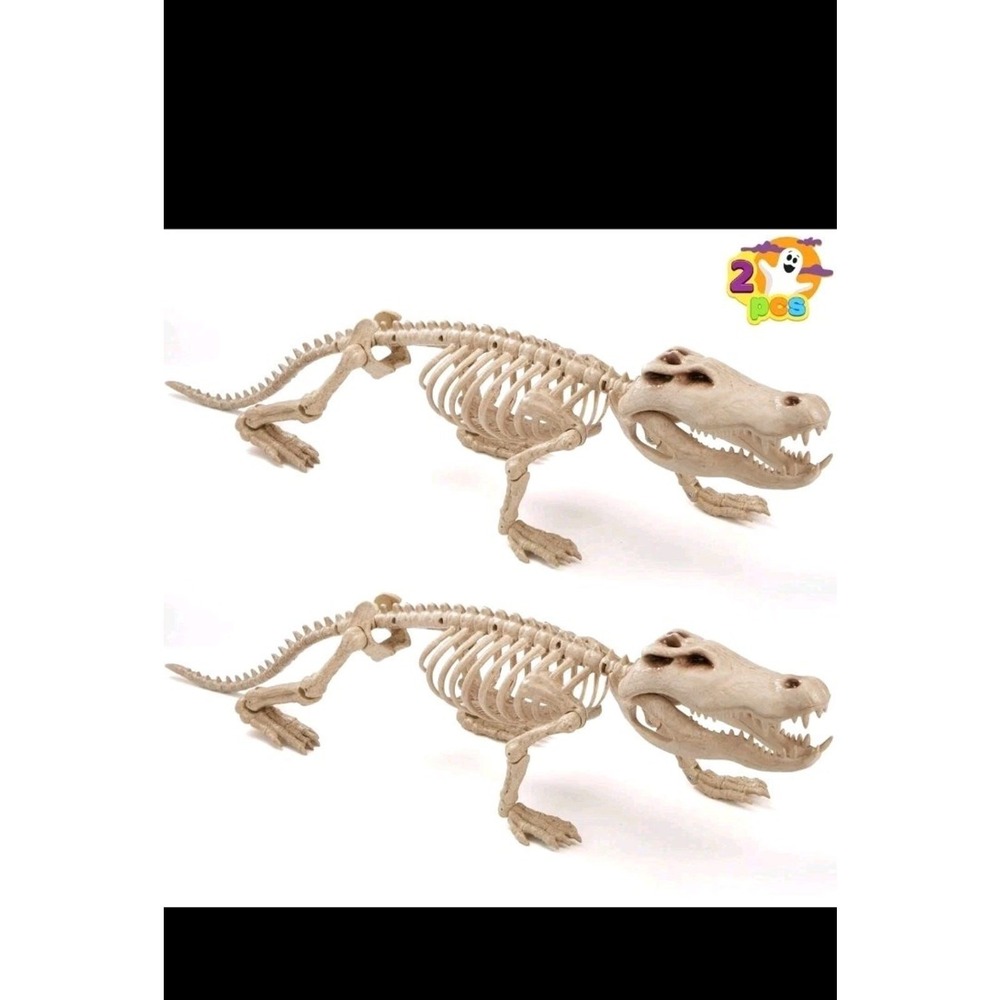 JOYIN 28in Skeleton Crocodiles Halloween Decorations 2 Pack Posable Joints 16594